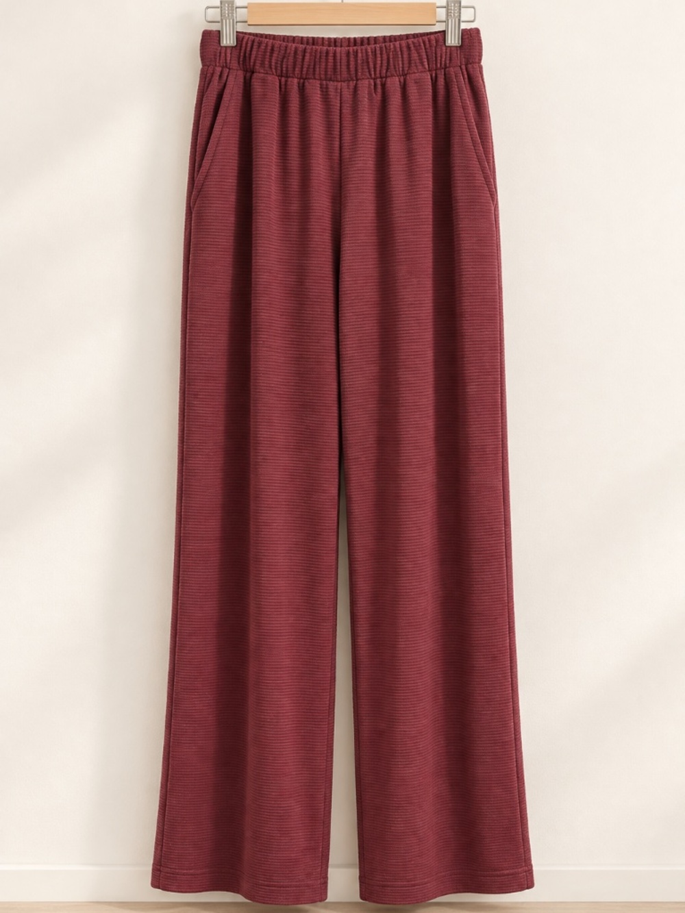Dear Scarlett Wine Burgundy 3-Piece Textured Knit Lounge Set - Picture 4 of 4